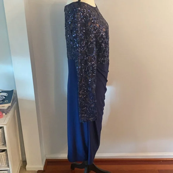 Ralph Lauren size 16 dark blue sequin dress - Picture 4 of 12